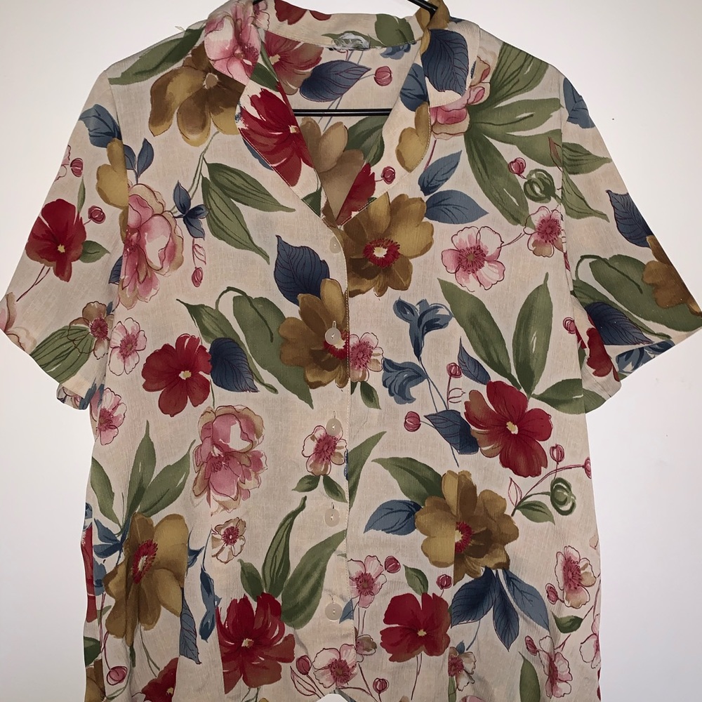 Floral button down blouse